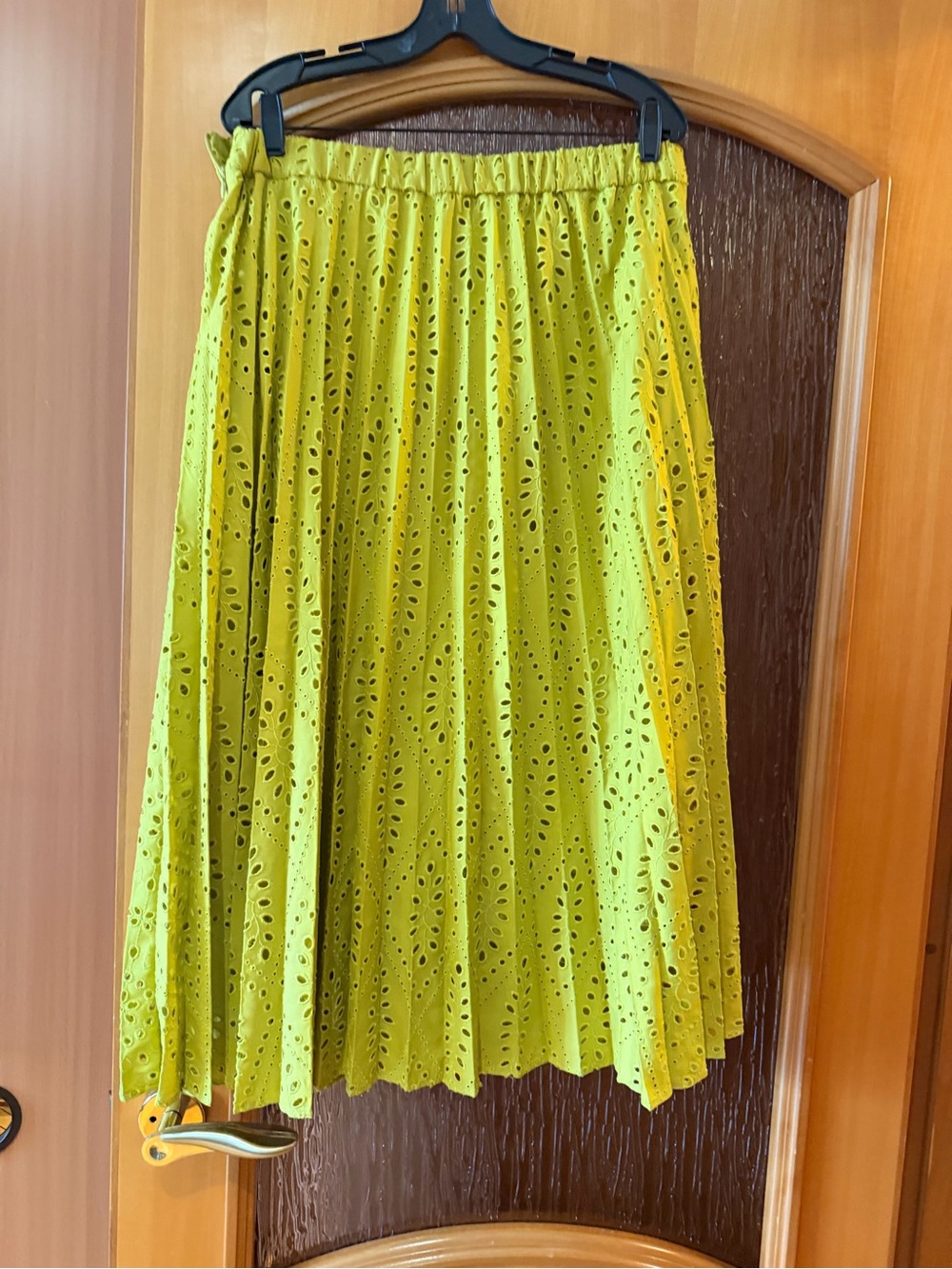 Zara Women’s Eyelet Midi Skirt - Lime Green Sz XL
